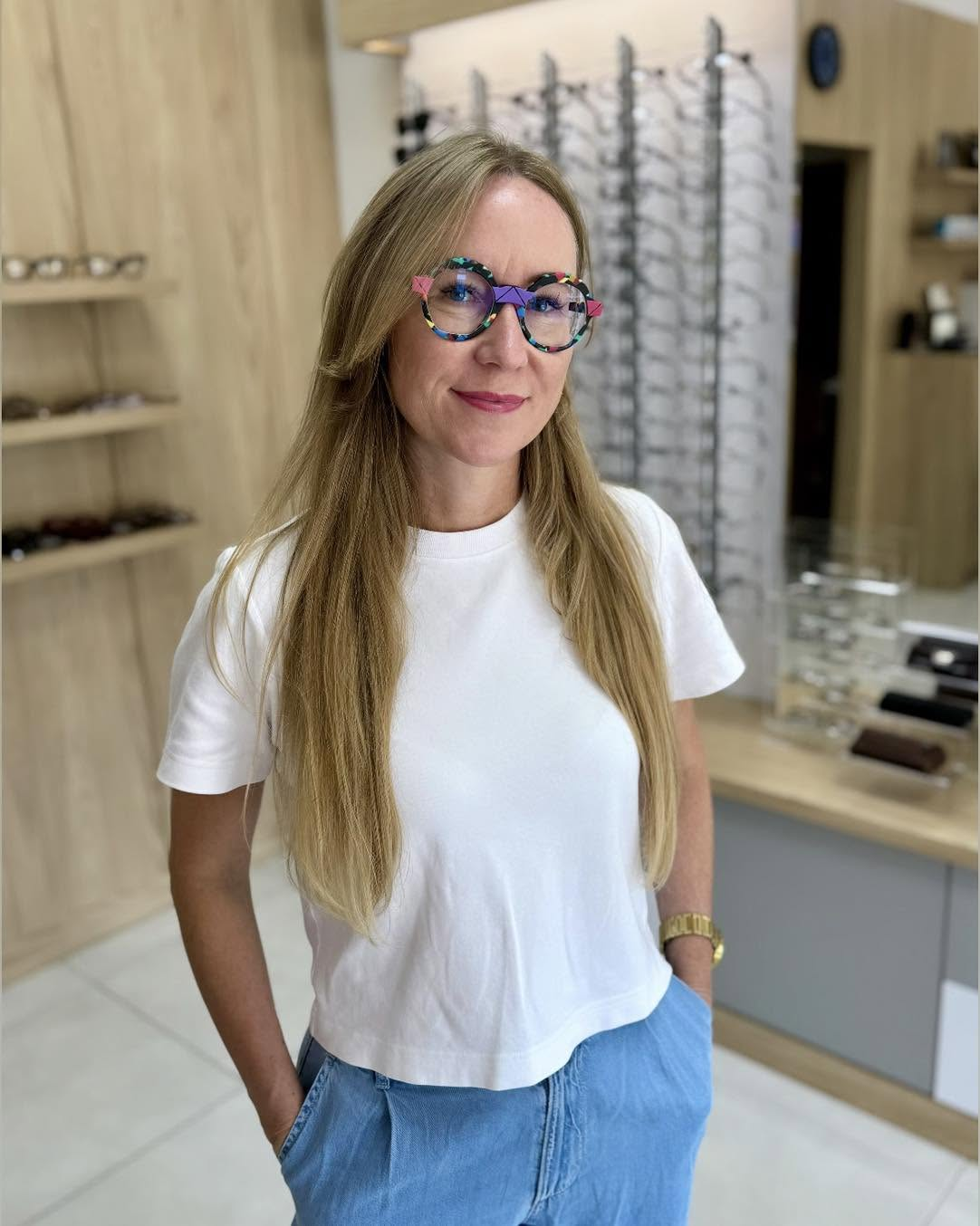 Kolorowe oprawy okularowe, salon Oko w Oko Łomża